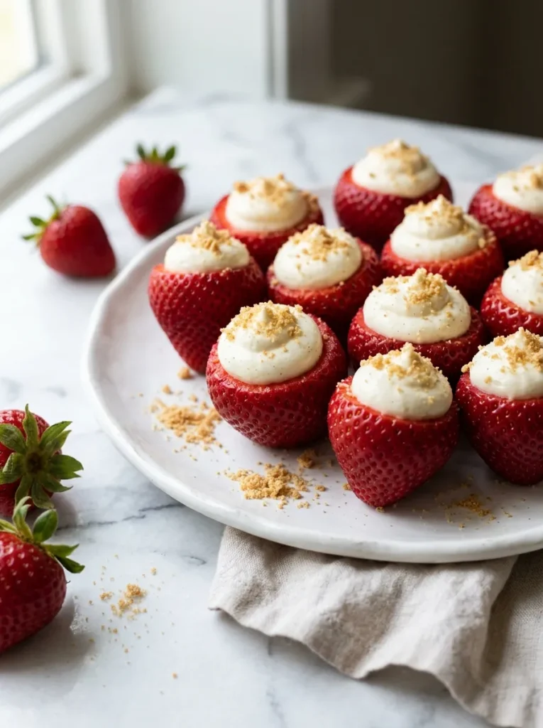 Cherry Cheesecake Stuffed Strawberries