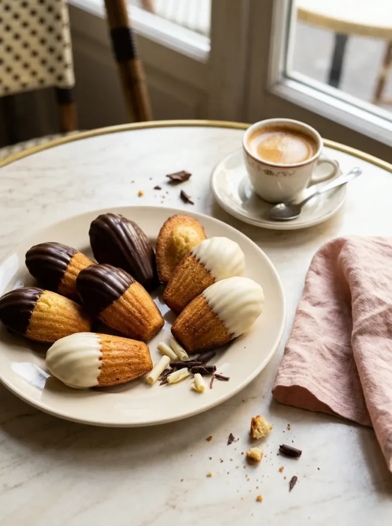 Chocolate-Dipped Madeleines