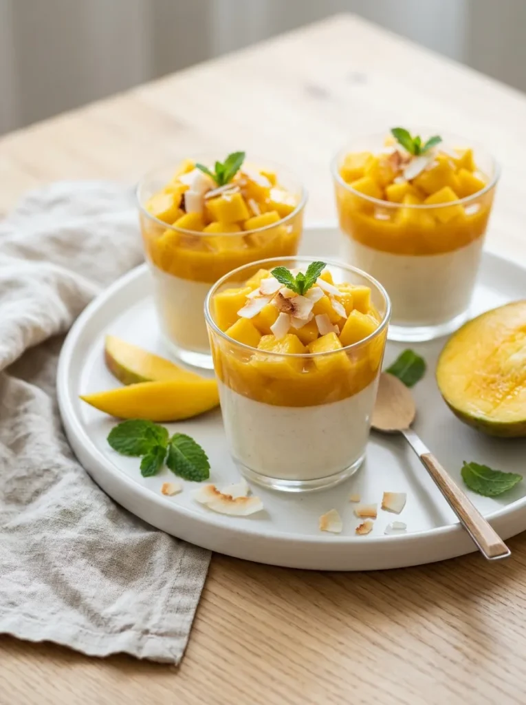 Coconut Mango Pudding Cups