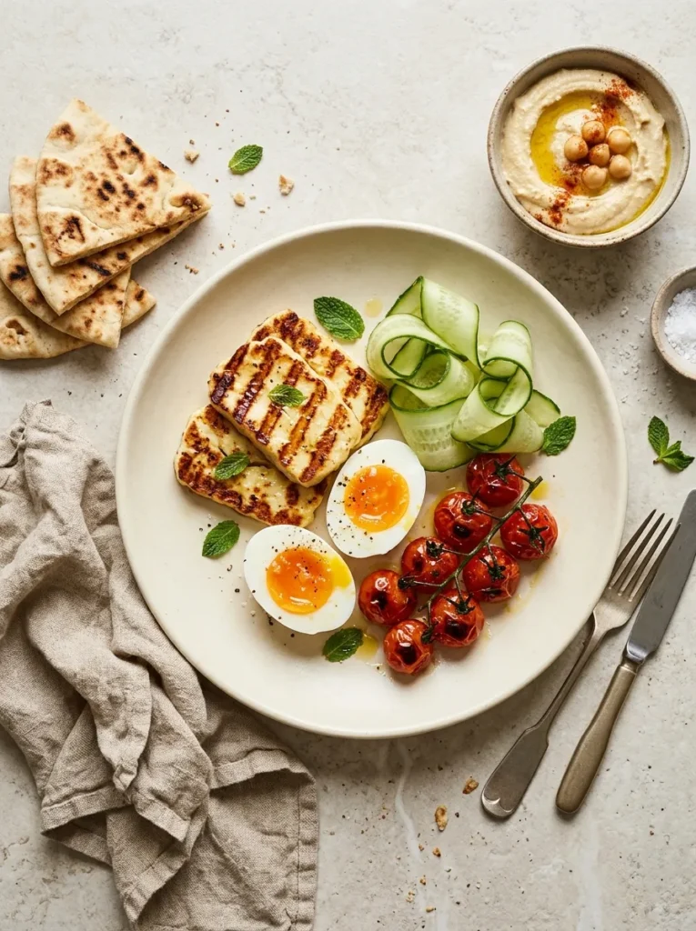 Crispy Halloumi Breakfast Plate