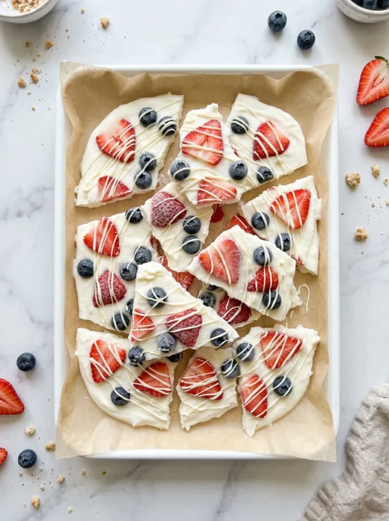 Frozen Strawberry Yogurt Bark