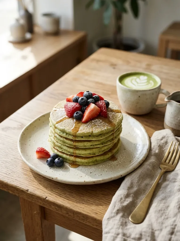 Matcha Pancake Stack