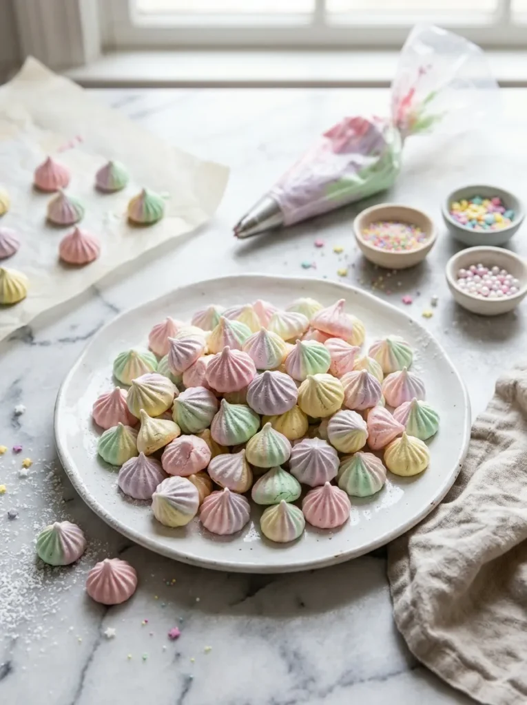 Mini Rainbow Swirl Meringues