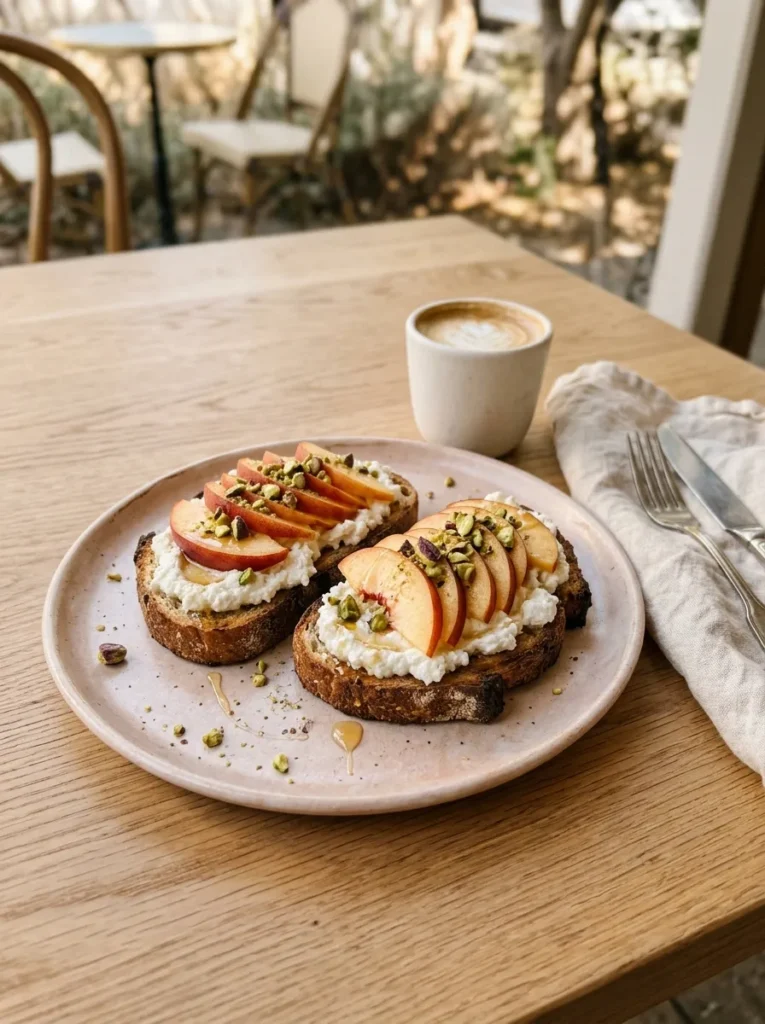 Peach Ricotta Toast