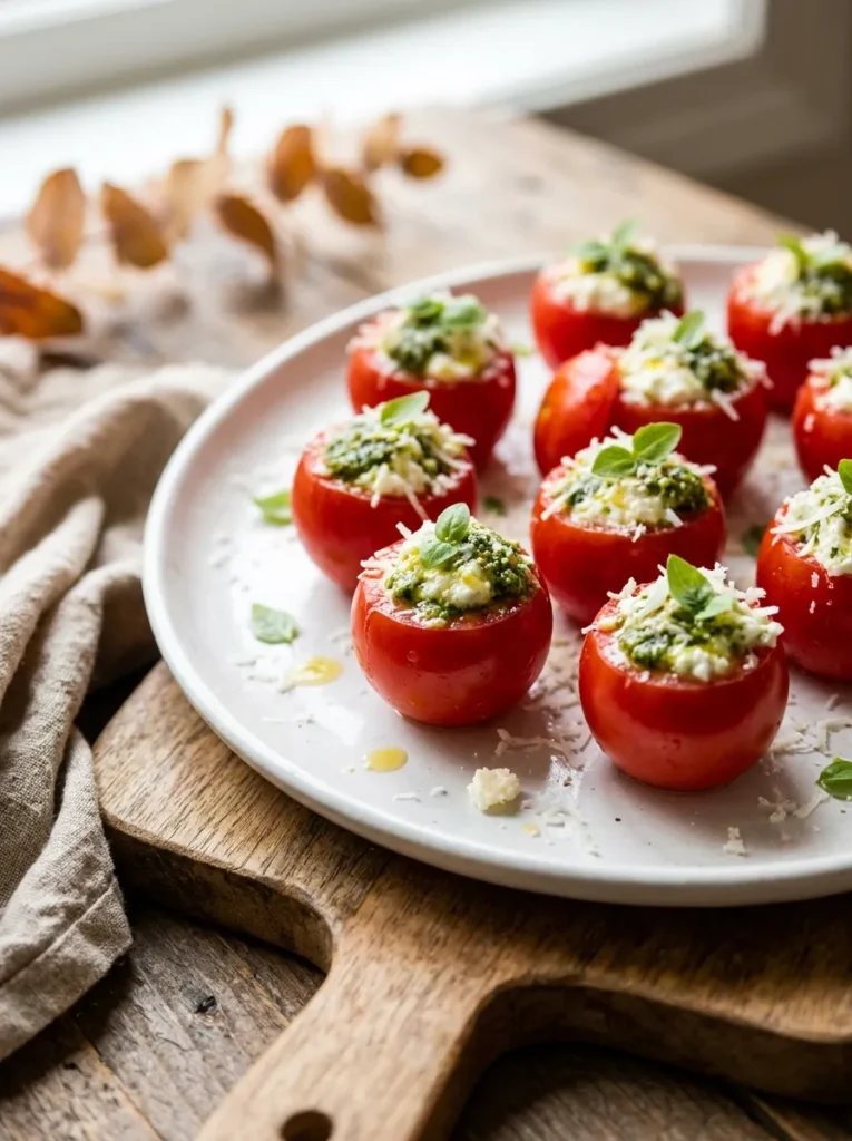Pesto Stuffed Cherry Tomatoes