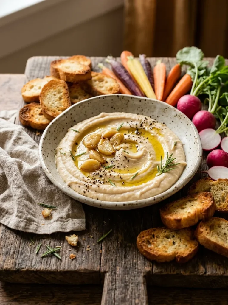 Roasted Garlic White Bean Dip