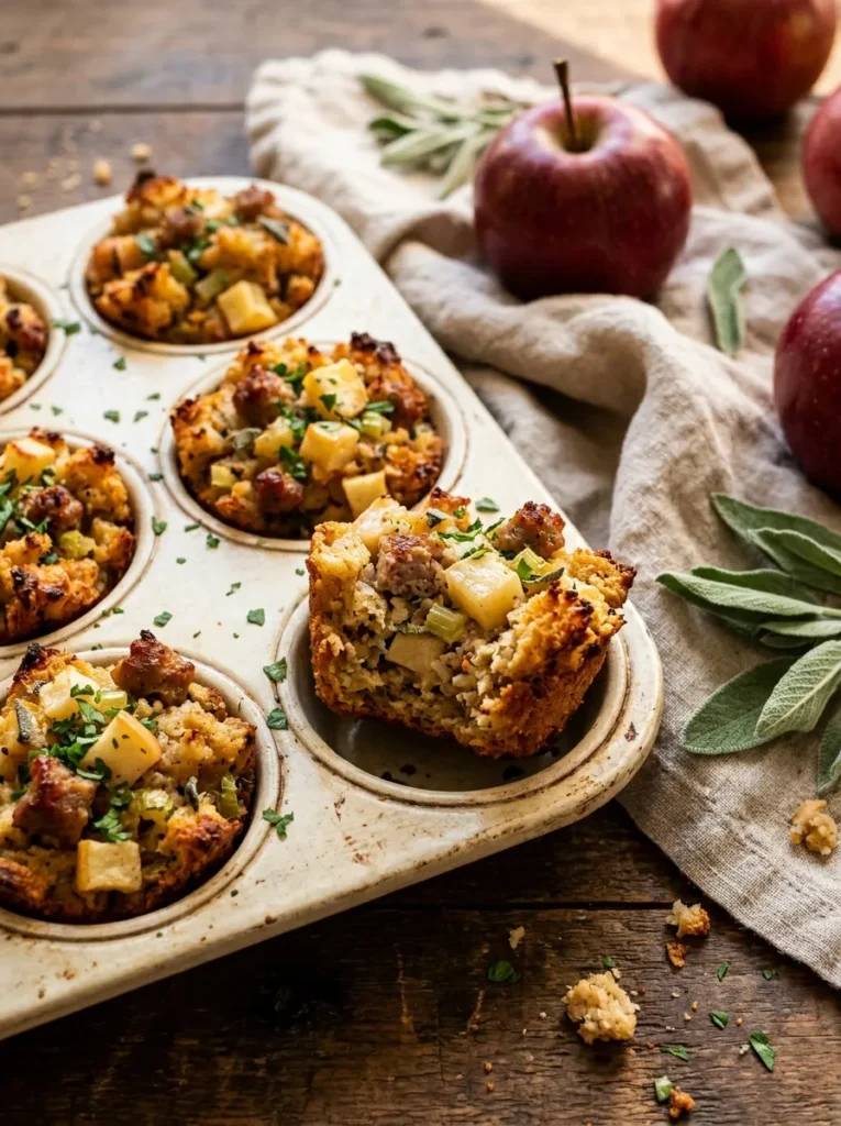 Sausage Apple Stuffing Cups