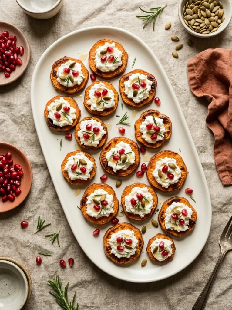 Sweet Potato Rounds with Whipped Ricotta