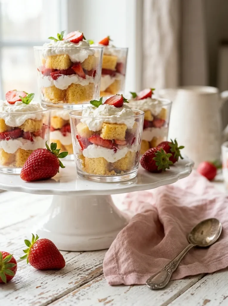 Tiny Strawberry Shortcake Cups