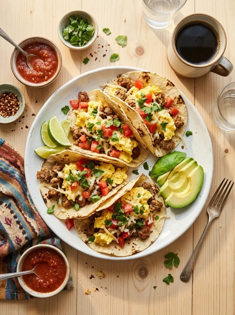 Turkey Sausage Breakfast Tacos